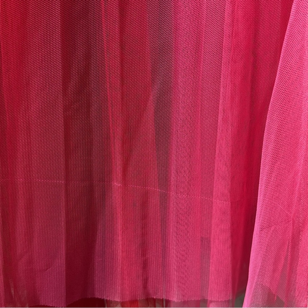 Anthropologie x Hutch Tarina One-Shoulder Tulle Maxi Dress In Red and Pink* - Picture 4 of 4
